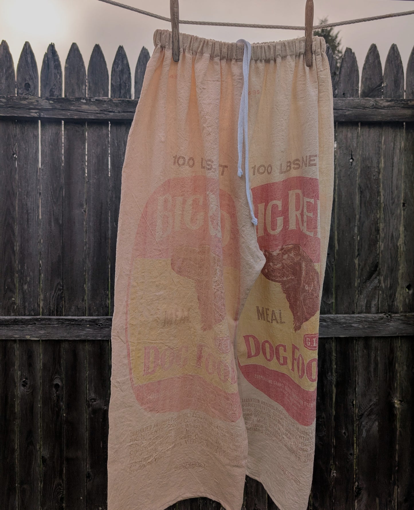 Vintage feed sack pants