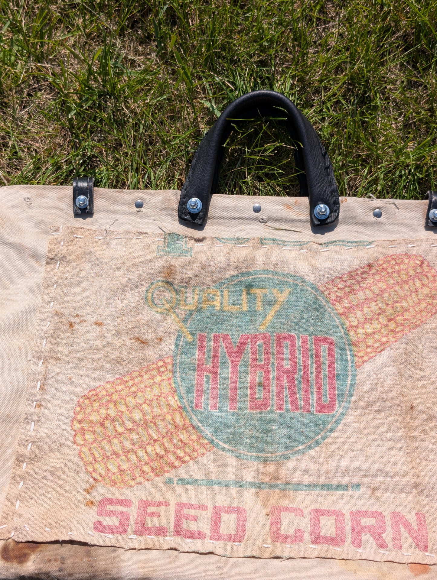 Vintage upcycled tote