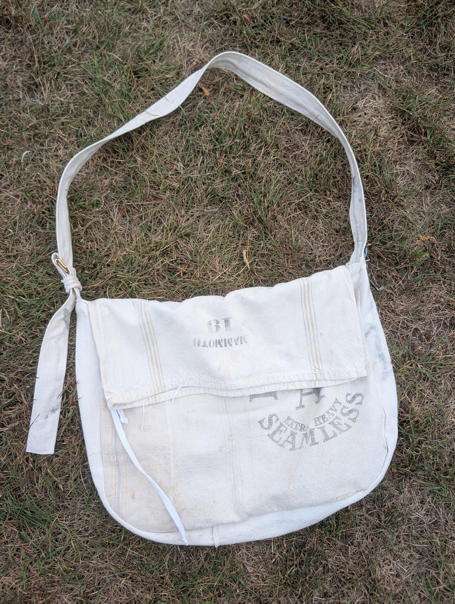 Feed Sack Ticking Stripe Cross Body Bag