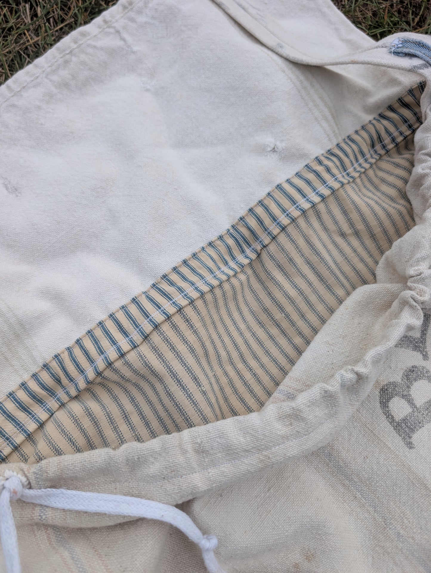 Feed Sack Ticking Stripe Cross Body Bag