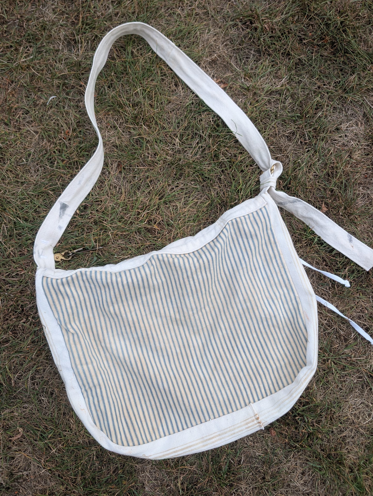 Feed Sack Ticking Stripe Cross Body Bag