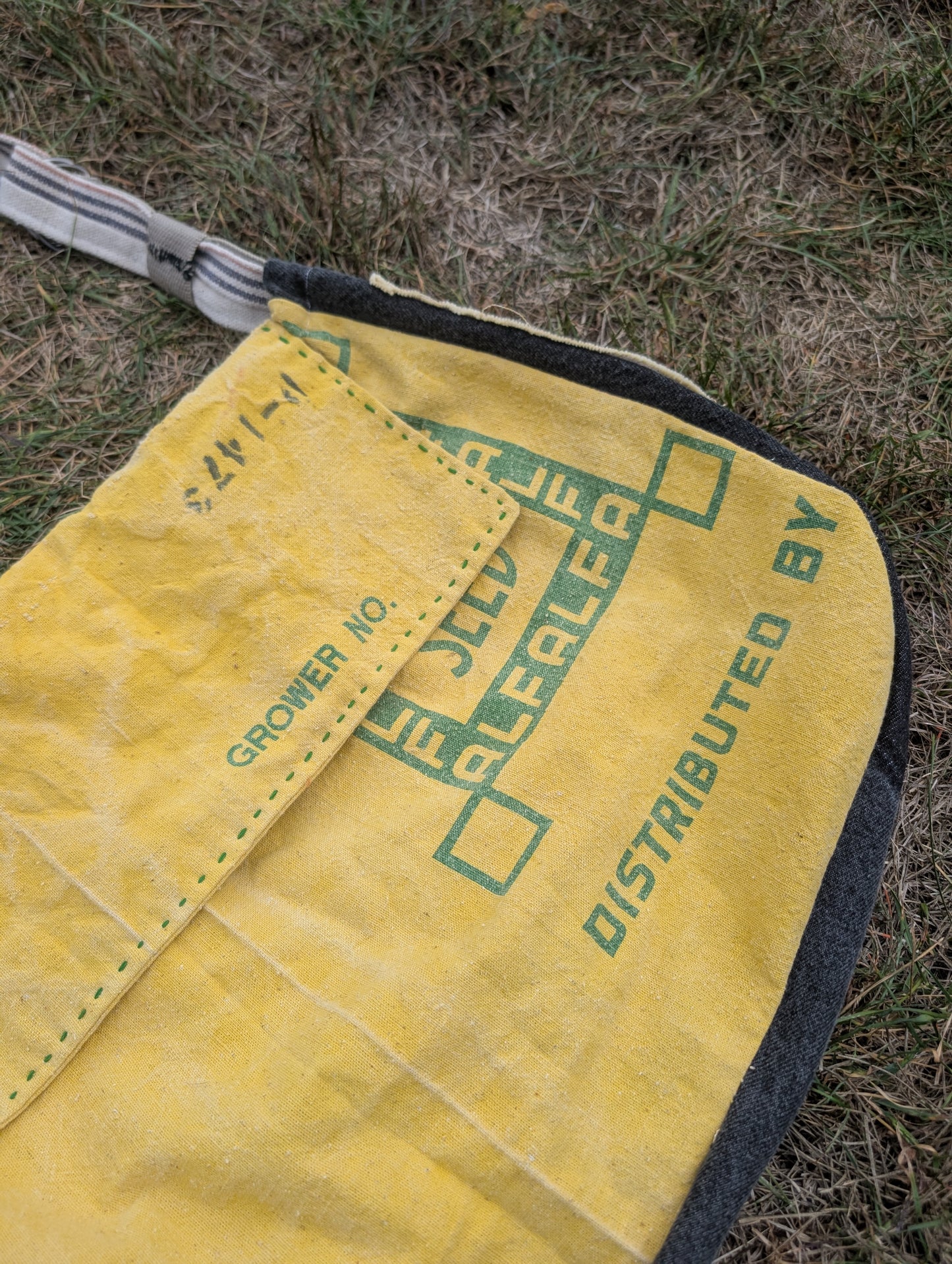 Feed Sack Denim Painters Cloth Ticking Stripe Cross Body Bag