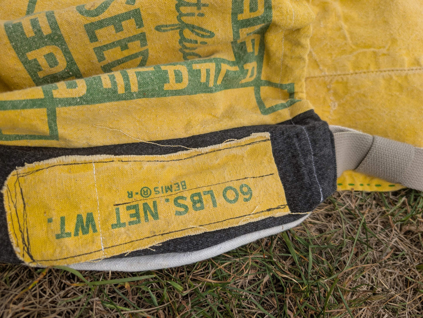 Feed Sack Denim Painters Cloth Ticking Stripe Cross Body Bag