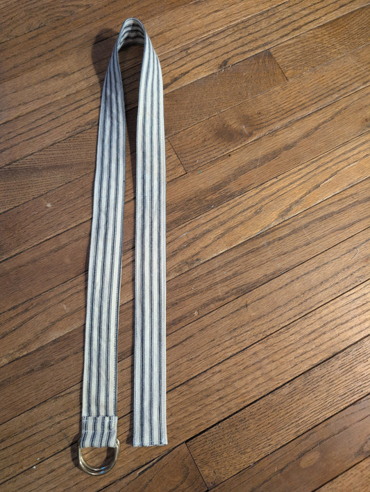 Ticking Stripe D ring belt