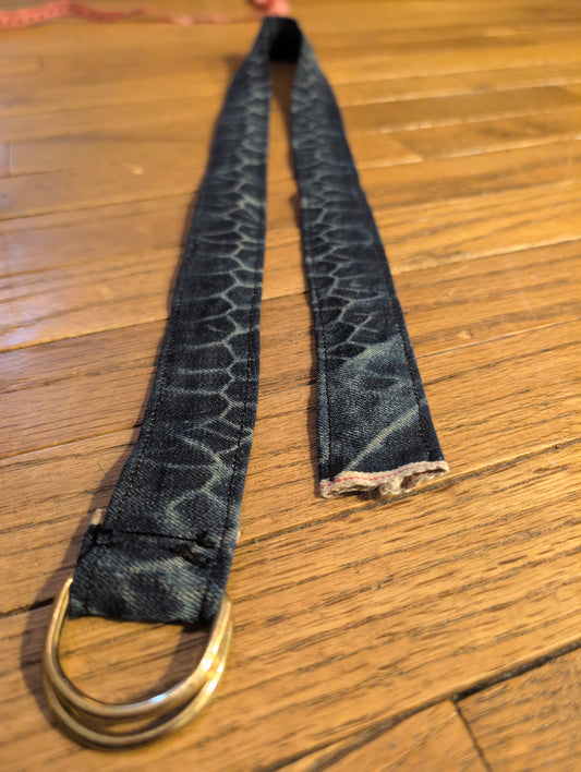 Vintage selvedge denim D ring belt