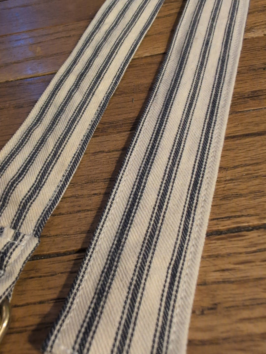 Ticking Stripe D ring belt